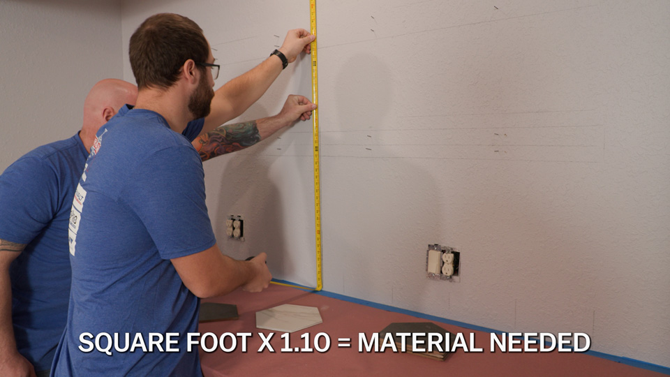 measuring the height of the wall